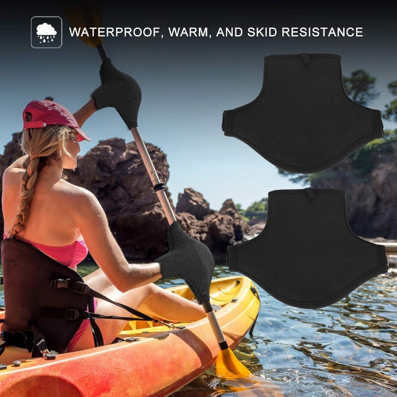 CHEOTIME Neoprene Paddle Mitts Gloves, Neoprene Kayak Pogies Glove Paddling Gloves for Sea Kayak Canoe Touring Paddle Kayaking Exterior Water Rafting - Image 3